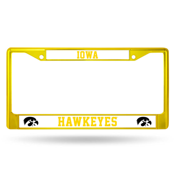 IOWA Hawkeyes YELLOW COLORED CHROME FRAME (Rico) - 757 Sports Collectibles