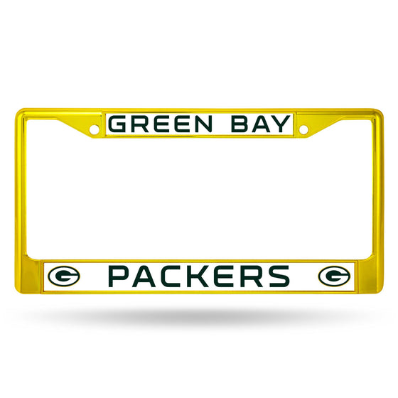 Green Bay PACKERS COLORED CHROME FRAME SECONDARY YELLOW (Rico) - 757 Sports Collectibles