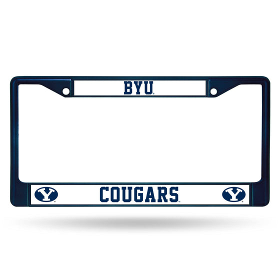 BRIGHAM YOUNG BYU COUGARS NAVY COLORED CHROME FRAME (Rico) - 757 Sports Collectibles