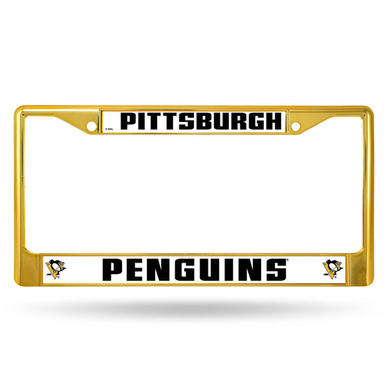 Pittsburgh PENGUINS GOLD COLORED CHROME FRAME (Rico) - 757 Sports Collectibles
