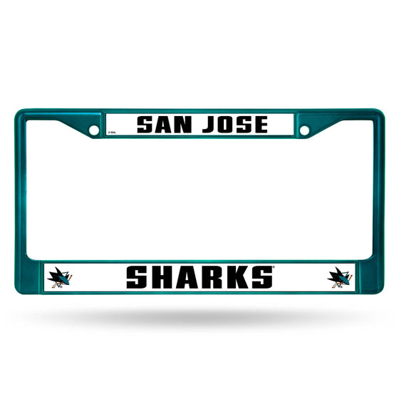 SAN JOSE SHARKS AQUA COLORED CHROME FRAME (Rico) - 757 Sports Collectibles