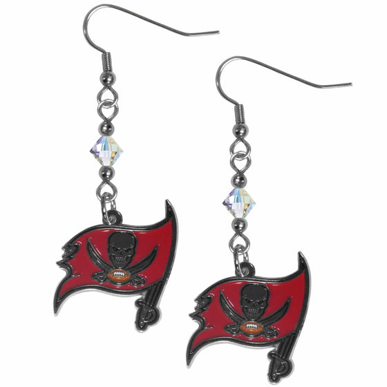 Tampa Bay Buccaneers Crystal Dangle Earrings (SSKG) - 757 Sports Collectibles