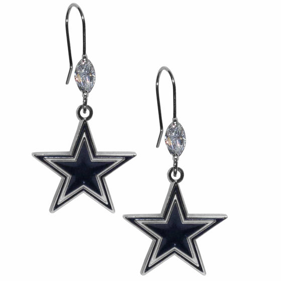 Dallas Cowboys Crystal Dangle Earrings (SSKG) - 757 Sports Collectibles