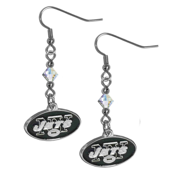 New York Jets Crystal Dangle Earrings (SSKG) - 757 Sports Collectibles