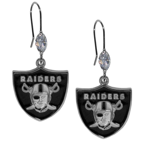 Oakland Raiders Crystal Dangle Earrings (SSKG) - 757 Sports Collectibles