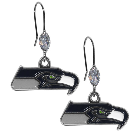 Seattle Seahawks Crystal Dangle Earrings (SSKG) - 757 Sports Collectibles