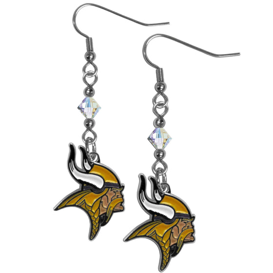 Minnesota Vikings Crystal Dangle Earrings (SSKG) - 757 Sports Collectibles