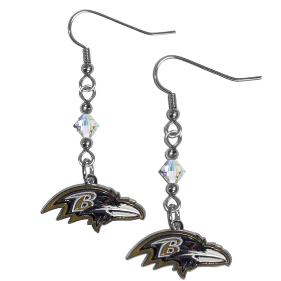 Baltimore Ravens Crystal Dangle Earrings (SSKG) - 757 Sports Collectibles