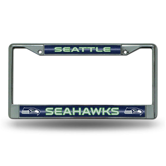 Seattle SEAHAWKS BLING CHROME FRAME (Rico) - 757 Sports Collectibles