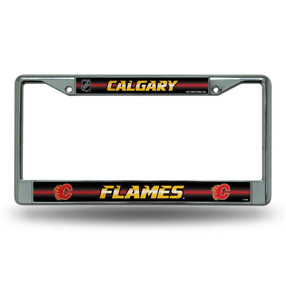 CALGARY FLAMES BLING CHROME FRAME (Rico) - 757 Sports Collectibles