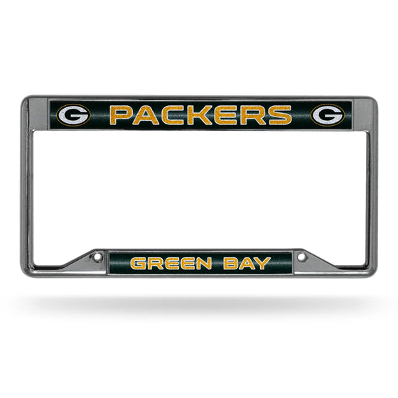 Green Bay PACKERS INVERTED BLING CHROME FRAME (Rico) - 757 Sports Collectibles