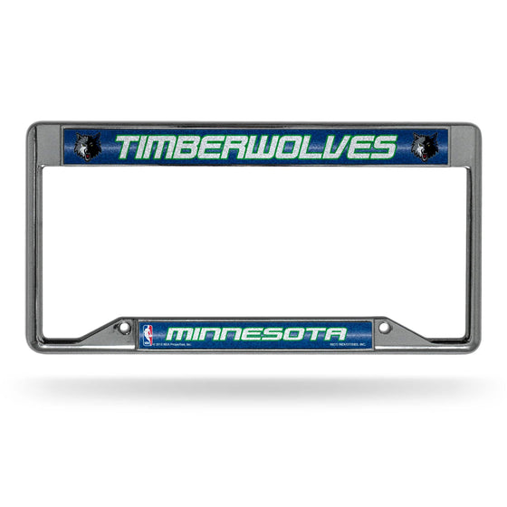 MINNESOTA TIMBERWOLVES INVERTED BLING CHROME FRAME (Rico) - 757 Sports Collectibles