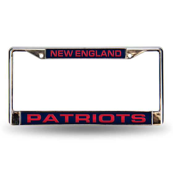 New England PATRIOTS BLUE LASER CHROME FRAME (Rico) - 757 Sports Collectibles