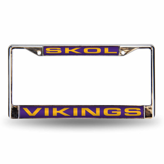 Minnesota VIKINGS "SKOL" LASER CHROME FRAME (Rico) - 757 Sports Collectibles