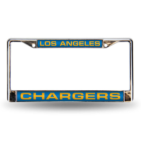 LOS ANGELES CHARGERS LT BLUE LASER CHROME FRAME (Rico) - 757 Sports Collectibles