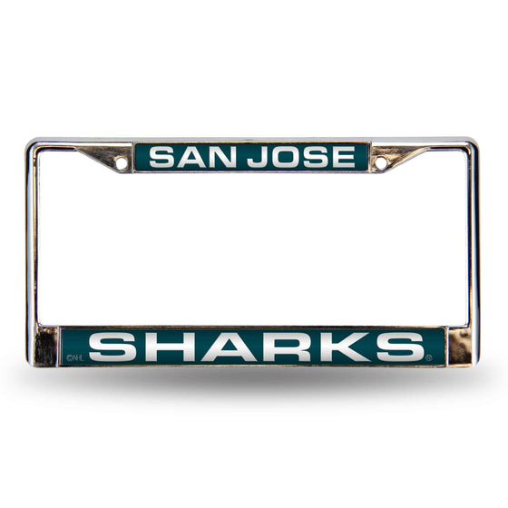 SAN JOSE SHARKS TEAL LASER CHROME FRAME (Rico) - 757 Sports Collectibles