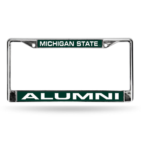 MICHIGAN STATE ALUMNI GREEN LASER CHROME FRAME (Rico) - 757 Sports Collectibles