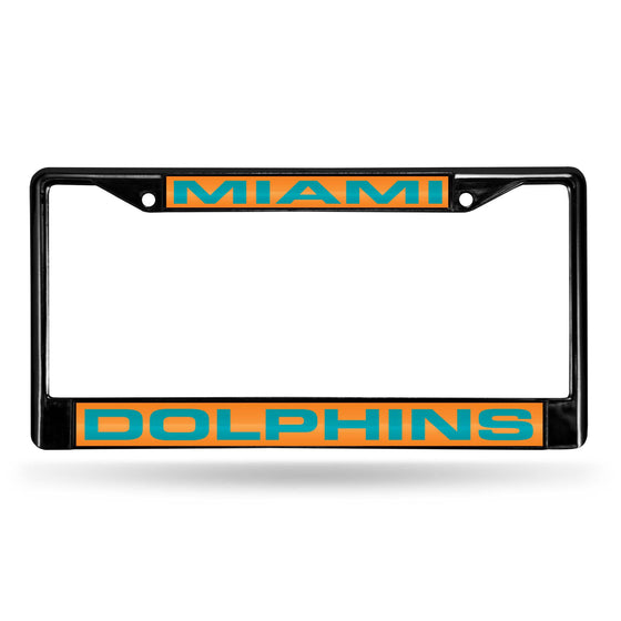 MIAMI DOLPHINS BLACK LASER CHROME FRAME (Rico) - 757 Sports Collectibles