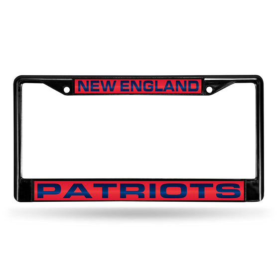 NEW ENGLAND PATRIOTS BLACK LASER CHROME FRAME (Rico) - 757 Sports Collectibles
