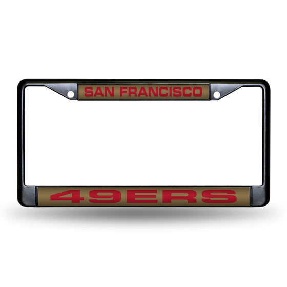 SAN FRANCISCO 49ERS BLACK LASER CHROME FRAME (Rico) - 757 Sports Collectibles