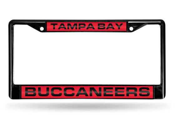 TAMPA BAY BUCCANEERS BLACK LASER CUT CHROME LICENSE PLATE FRAME - 757 Sports Collectibles