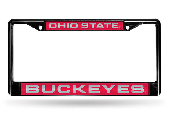 OHIO STATE BLACK LASER CUT CHROME LICENSE PLATE FRAME - 757 Sports Collectibles