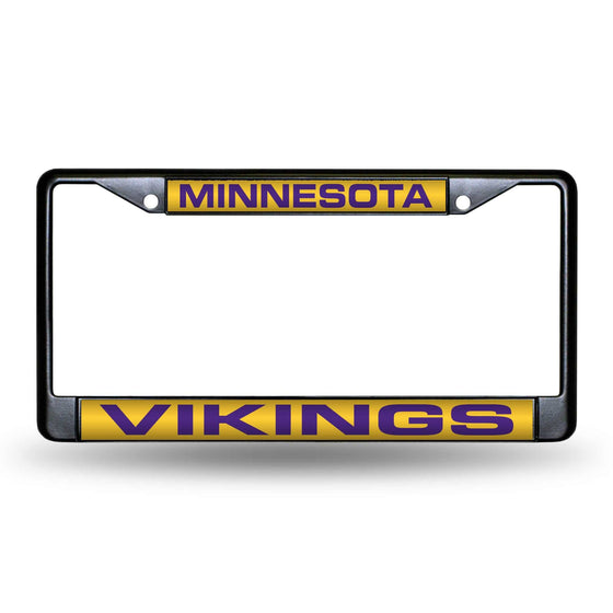 MINNESOTA VIKINGS BLACK LASER CHROME FRAME (Rico) - 757 Sports Collectibles