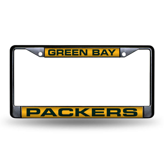 Green Bay PACKERS PACKERS  BLACK LASER CHROME FRAME (Rico) - 757 Sports Collectibles