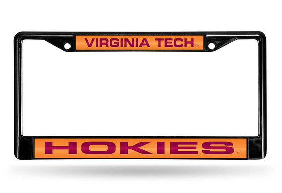 VIRGINIA TECH BLACK LASER CUT CHROME LICENSE PLATE FRAME - 757 Sports Collectibles