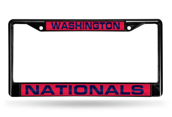 WASHINGTON NATIONALS BLACK LASER CUT CHROME LICENSE PLATE FRAME - 757 Sports Collectibles