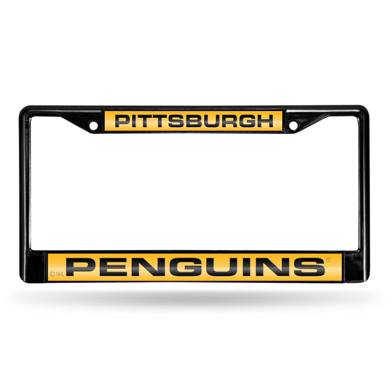 PITTSBURGH PENGUINS BLACK LASER CHROME FRAME (Rico) - 757 Sports Collectibles