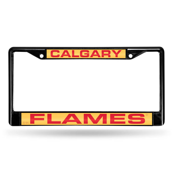 CALGARY FLAMES BLACK LASER CHROME FRAME (Rico) - 757 Sports Collectibles