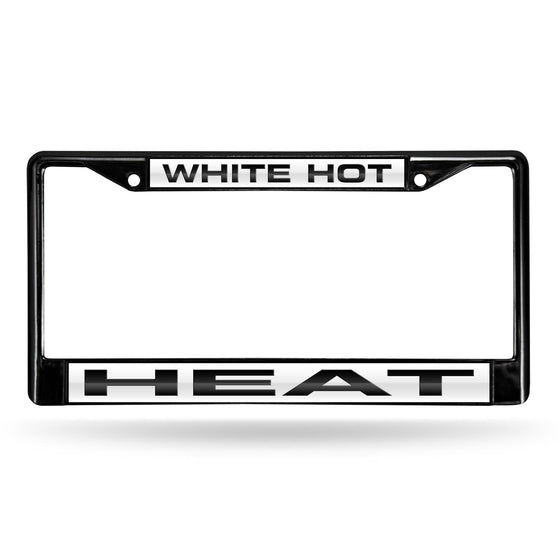 MIAMI HEAT  "WHITE HOT" LASER BLACK CHROME FRAME (Rico) - 757 Sports Collectibles