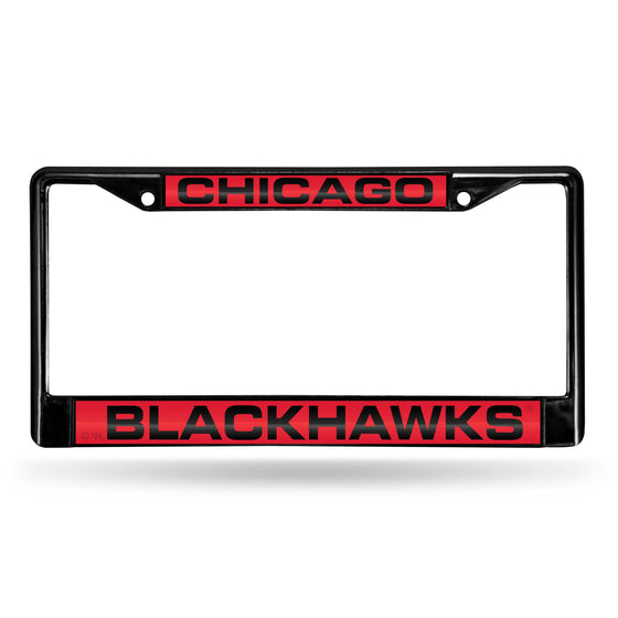 CHICAGO BLACKHAWKS BLACK LASER CHROME FRAME (Rico)