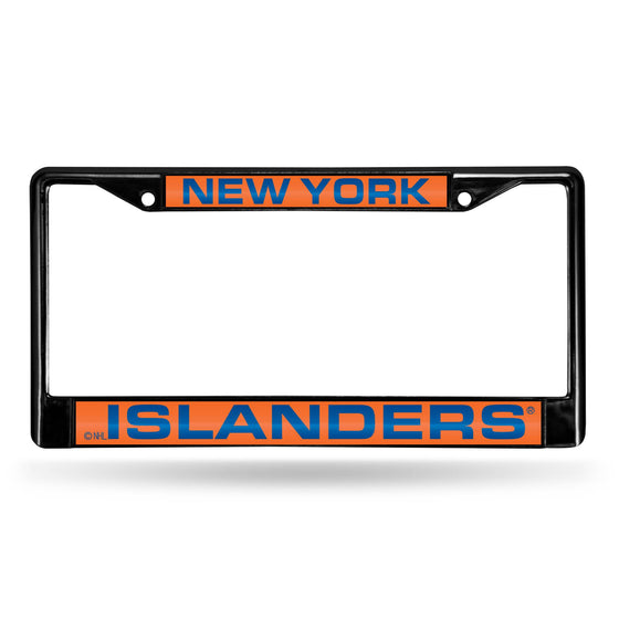 NEW YORK ISLANDERS BLACK LASER CHROME FRAME (Rico) - 757 Sports Collectibles