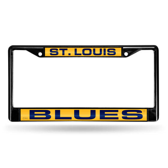 ST LOUIS BLUES BLACK LASER CHROME FRAME (Rico) - 757 Sports Collectibles