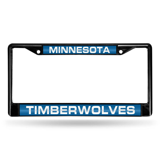 MINNESOTA TIMBERWOLVES BLACK LASER CHROME FRAME (Rico) - 757 Sports Collectibles