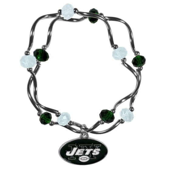 New York Jets Crystal Bead Bracelet (SSKG) - 757 Sports Collectibles