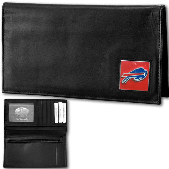 Buffalo Bills Deluxe Leather Checkbook Cover (SSKG) - 757 Sports Collectibles