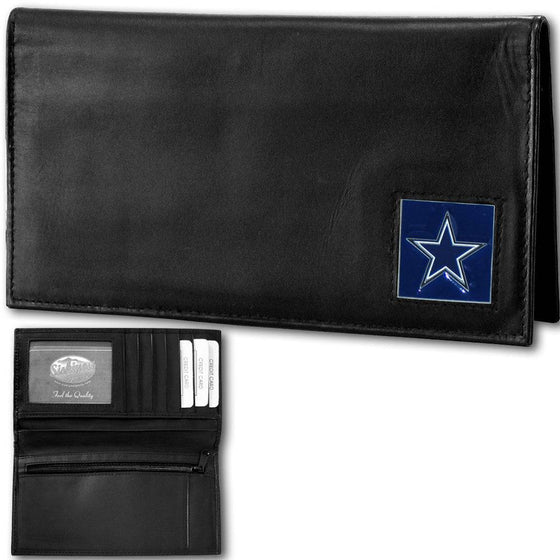Dallas Cowboys Deluxe Leather Checkbook Cover (SSKG) - 757 Sports Collectibles