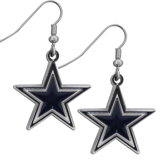 Dallas Cowboys Chrome Dangle Earrings (SSKG) - 757 Sports Collectibles