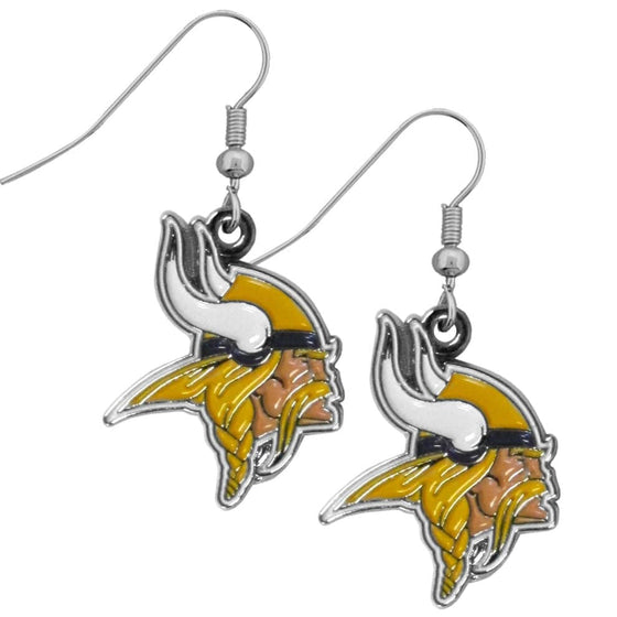 Minnesota Vikings Chrome Dangle Earrings (SSKG) - 757 Sports Collectibles