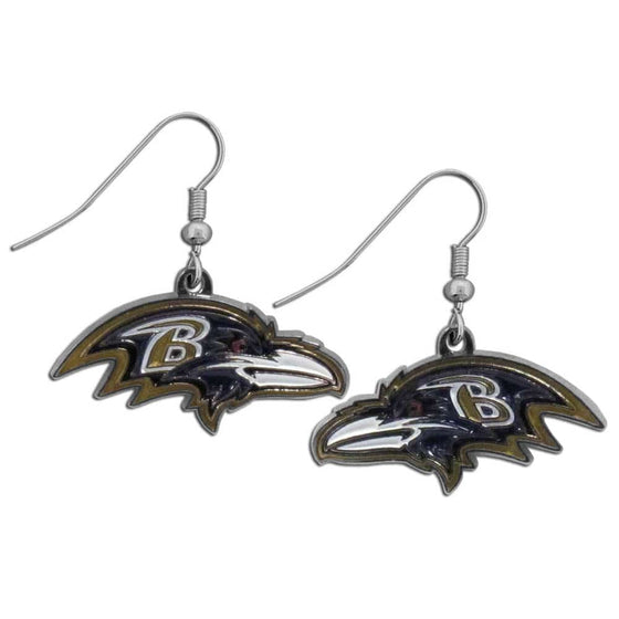 Baltimore Ravens Chrome Dangle Earrings (SSKG) - 757 Sports Collectibles