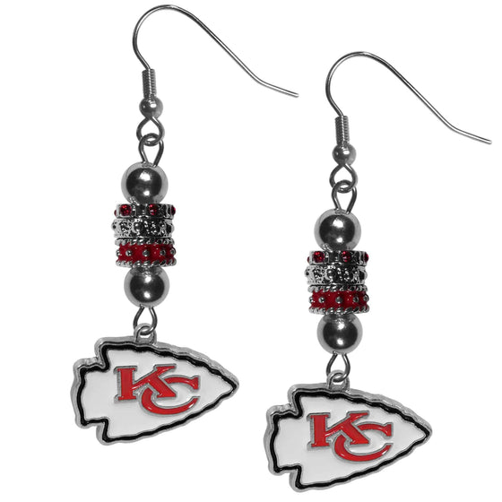 Kansas City Chiefs Euro Bead Earrings (SSKG) - 757 Sports Collectibles