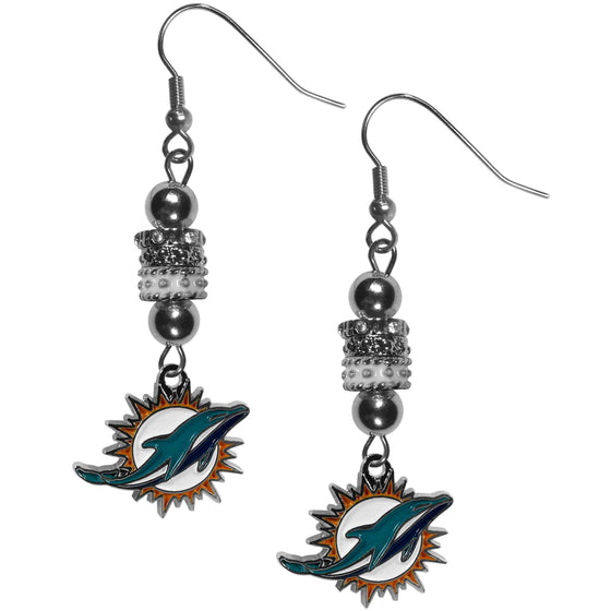 Miami Dolphins Euro Bead Earrings (SSKG) - 757 Sports Collectibles