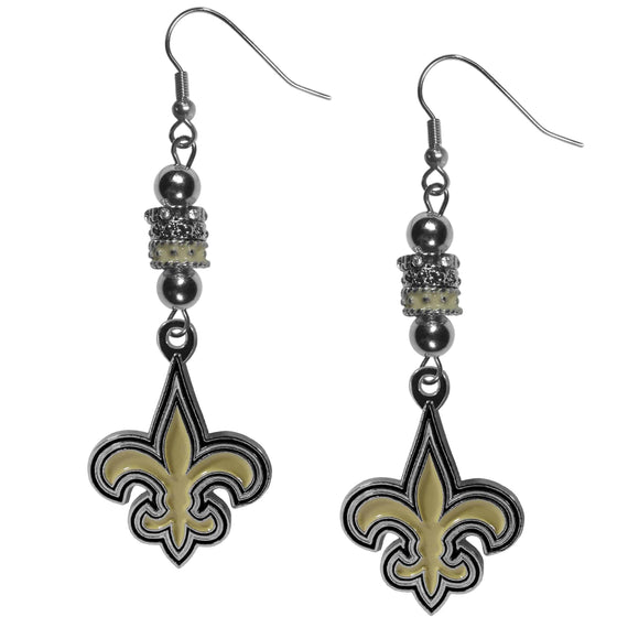 New Orleans Saints Euro Bead Earrings (SSKG) - 757 Sports Collectibles