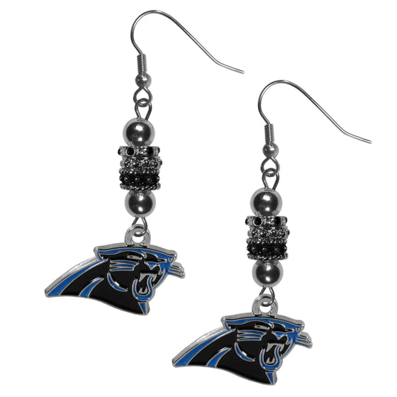 Carolina Panthers Euro Bead Earrings (SSKG) - 757 Sports Collectibles