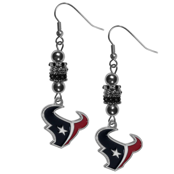 Houston Texans Euro Bead Earrings (SSKG) - 757 Sports Collectibles