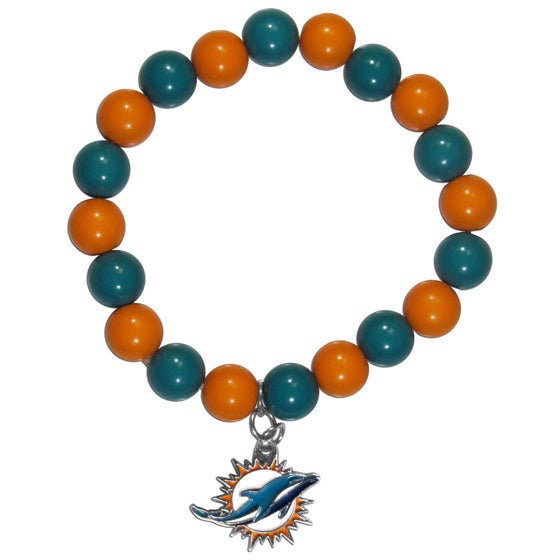 Miami Dolphins Fan Bead Bracelet (SSKG) - 757 Sports Collectibles