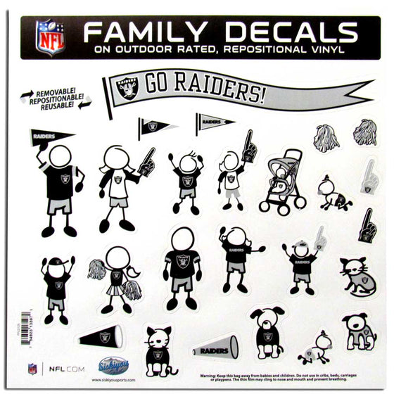 Oakland Raiders Family Decal Set Large (SSKG) - 757 Sports Collectibles